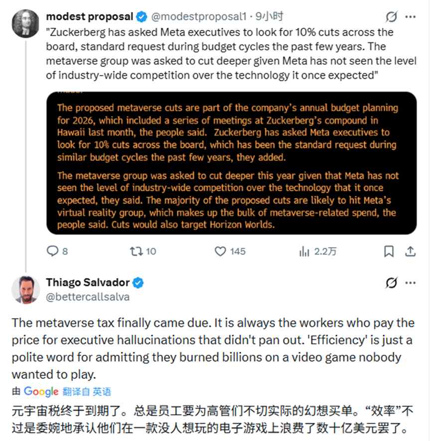 改名有多狠,打脸就有多疼!烧光700亿后,扎克伯格戳破元宇宙泡沫,网友:早该认怂了