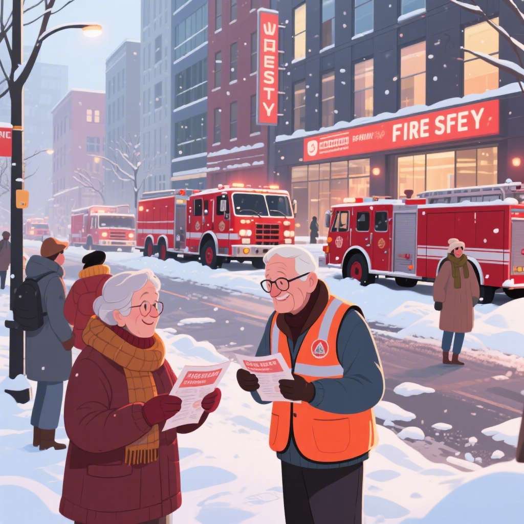 济宁市任城区仙营街道东红庙社区邮电网格室开展“冬季消防宣传 筑牢安全‘防火墙’”志愿服务活动