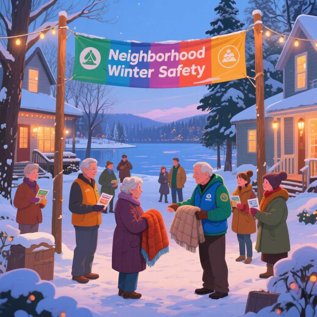 济宁太白湖新区许庄街道滨湖社区开展“邻里暖冬”安全知识宣传活动